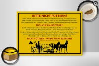 Holzschild Tiere 30x20cm bitte nicht füttern Pferde Weide