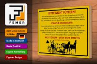 Holzschild Tiere 30x20cm bitte nicht füttern Pferde Weide