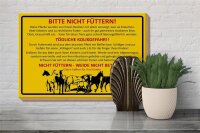 Holzschild Tiere 30x20cm bitte nicht füttern Pferde Weide