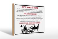 Holzschild Tiere 30x20cm bitte nicht füttern Pferde...