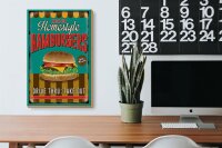 Holzschild Essen 20x30cm Hamburgers enjoy our Homestyle