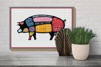 Holzschild Metzger 30x20cm Schwein cuts Pork Fleisch