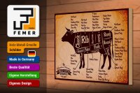 Holzschild Metzger 30x20cm Beef cuts Organic Metzgerei
