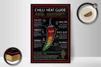 Holzschild Essen 20x30cm Chilli heat guide asian fire thai