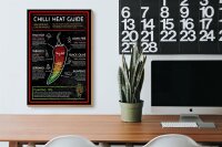 Holzschild Essen 20x30cm Chilli heat guide asian fire thai