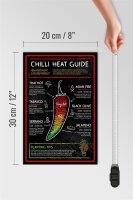 Holzschild Essen 20x30cm Chilli heat guide asian fire thai