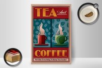Holzschild Trinken 20x30cm Tea and Coffee Tee und Kaffee