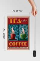 Holzschild Trinken 20x30cm Tea and Coffee Tee und Kaffee
