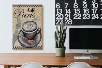 Holzschild Paris 20x30cm Eiffelturm Kaffee Tasse Cafe