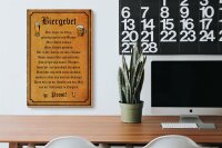 Holzschild Bier 20x30cm Biergebet unser im Glase Prost