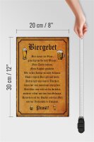 Holzschild Bier 20x30cm Biergebet unser im Glase Prost