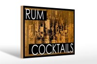 Holzschild Alkohol 30x20cm Rum Cocktails