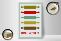 Holzschild Küche 20x30cm Nudelholz Rolling pin roll with