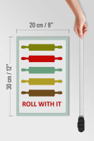 Holzschild Küche 20x30cm Nudelholz Rolling pin roll with
