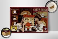 Holzschild Kaffee 30x20cm Coffee Roma ime is any time