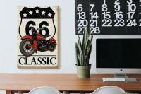 Holzschild Retro 20x30cm Motorrad classic 66 5 Sterne