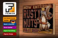 Holzschild Spruch 30x20cm Fix-it Shop rusty nuts Garage