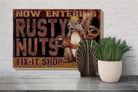 Holzschild Spruch 30x20cm Fix-it Shop rusty nuts Garage