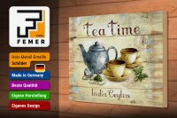 Holzschild Tee 30x20cm Tea Time India Ceylon Teekanne