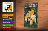 Holzschild Essen 20x30cm Le Fromage Käse Sorten Cheese