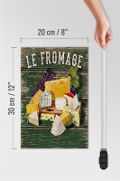 Holzschild Essen 20x30cm Le Fromage Käse Sorten Cheese