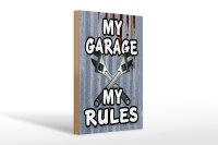 Holzschild Vintage 20x30cm my Garage my rules
