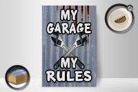 Holzschild Vintage 20x30cm my Garage my rules