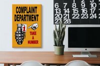 Holzschild Spruch 20x30cm complaint Department take number