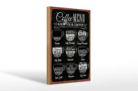 Holzschild Kaffee 20x30cm Coffee Menu flat white Doppio