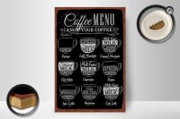 Holzschild Kaffee 20x30cm Coffee Menu flat white Doppio