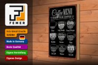 Holzschild Kaffee 20x30cm Coffee Menu flat white Doppio