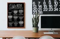 Holzschild Kaffee 20x30cm Coffee Menu flat white Doppio