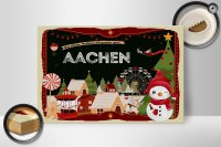 Holzschild Weihnachten Grüße AACHEN Geschenk 30x20cm