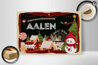 Holzschild Weihnachten Grüße AALEN Geschenk 30x20cm