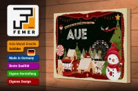 Holzschild Weihnachten Grüße aus AUE Geschenk 30x20cm