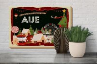 Holzschild Weihnachten Grüße aus AUE Geschenk 30x20cm