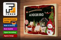 Holzschild Weihnachten Grüße AUGSBURG Geschenk 30x20cm