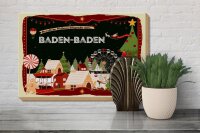 Holzschild Weihnachten Grüße aus BADEN-BADEN 30x20cm