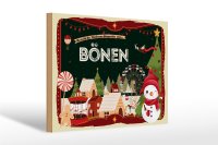 Holzschild Weihnachten Grüße aus BÖNEN Geschenk 30x20cm
