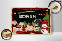 Holzschild Weihnachten Grüße aus BÖNEN Geschenk 30x20cm