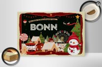 Holzschild Weihnachten Grüße aus BONN Geschenk 30x20cm