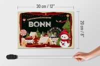 Holzschild Weihnachten Grüße aus BONN Geschenk 30x20cm
