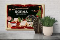 Holzschild Weihnachten Grüße BORNA bei Leipzig 30x20cm
