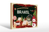 Holzschild Weihnachten Grüße aus BRAKEL...