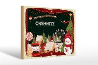 Holzschild Weihnachten Grüße CHEMNITZ Geschenk 30x20cm