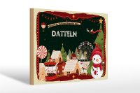 Holzschild Weihnachten Grüße aus DATTELN...