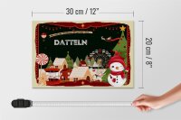 Holzschild Weihnachten Grüße aus DATTELN Geschenk 30x20cm