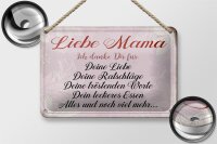 Blechschild Spruch 18x12cm liebe Mama ich danke dir Liebe