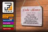Blechschild Spruch 18x12cm liebe Mama ich danke dir Liebe
