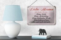 Blechschild Spruch 18x12cm liebe Mama ich danke dir Liebe